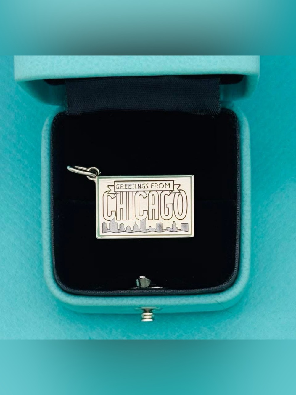 Tiffany & Co Chicago post card charm
